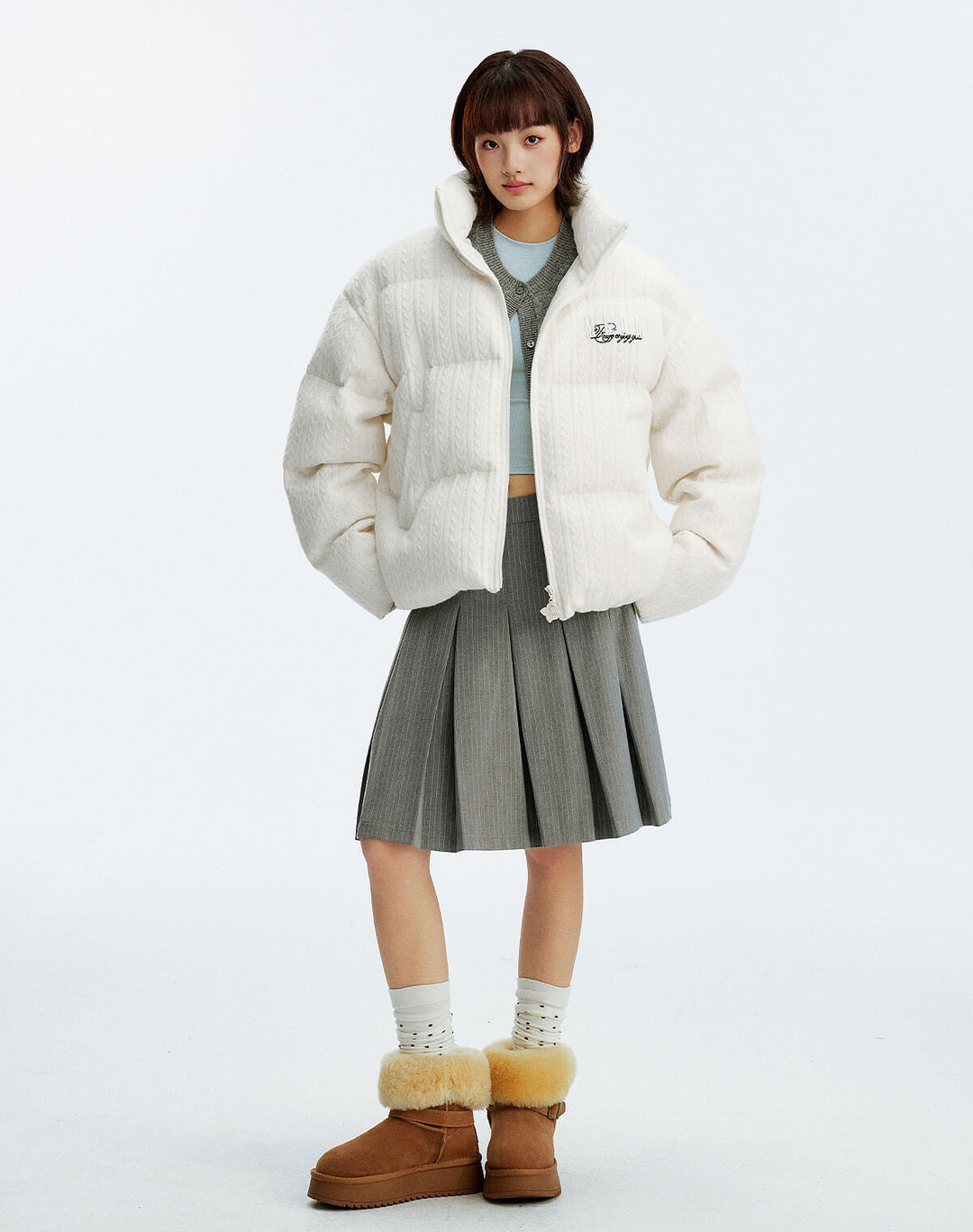 MEDM Cable Knit Down Jacket | Face 3 Face