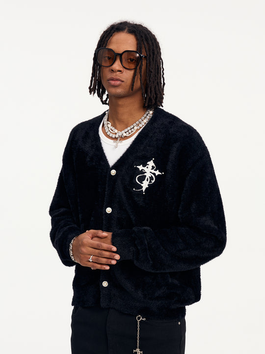 Small Town Kid Imitation Mink Pearl Button Knit Cardigan | Face 3 Face