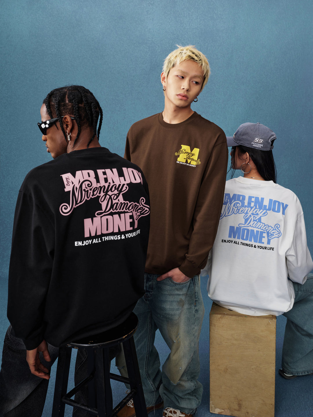 MEDM Basic M Logo Printed Long Sleeve Tee | Face 3 Face