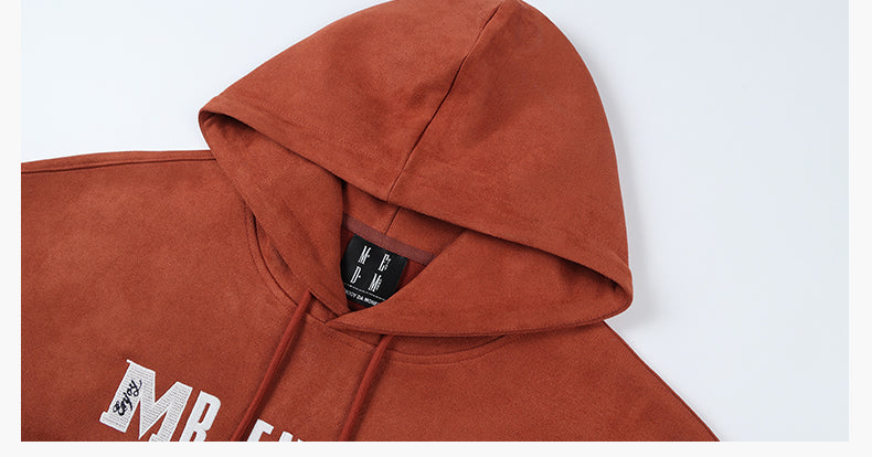 MEDM Basic Letter Logo Suede Hoodie | Face 3 Face