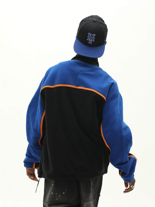 UNTILWERICH Half Zip Color Block Fleece Sweatshirt