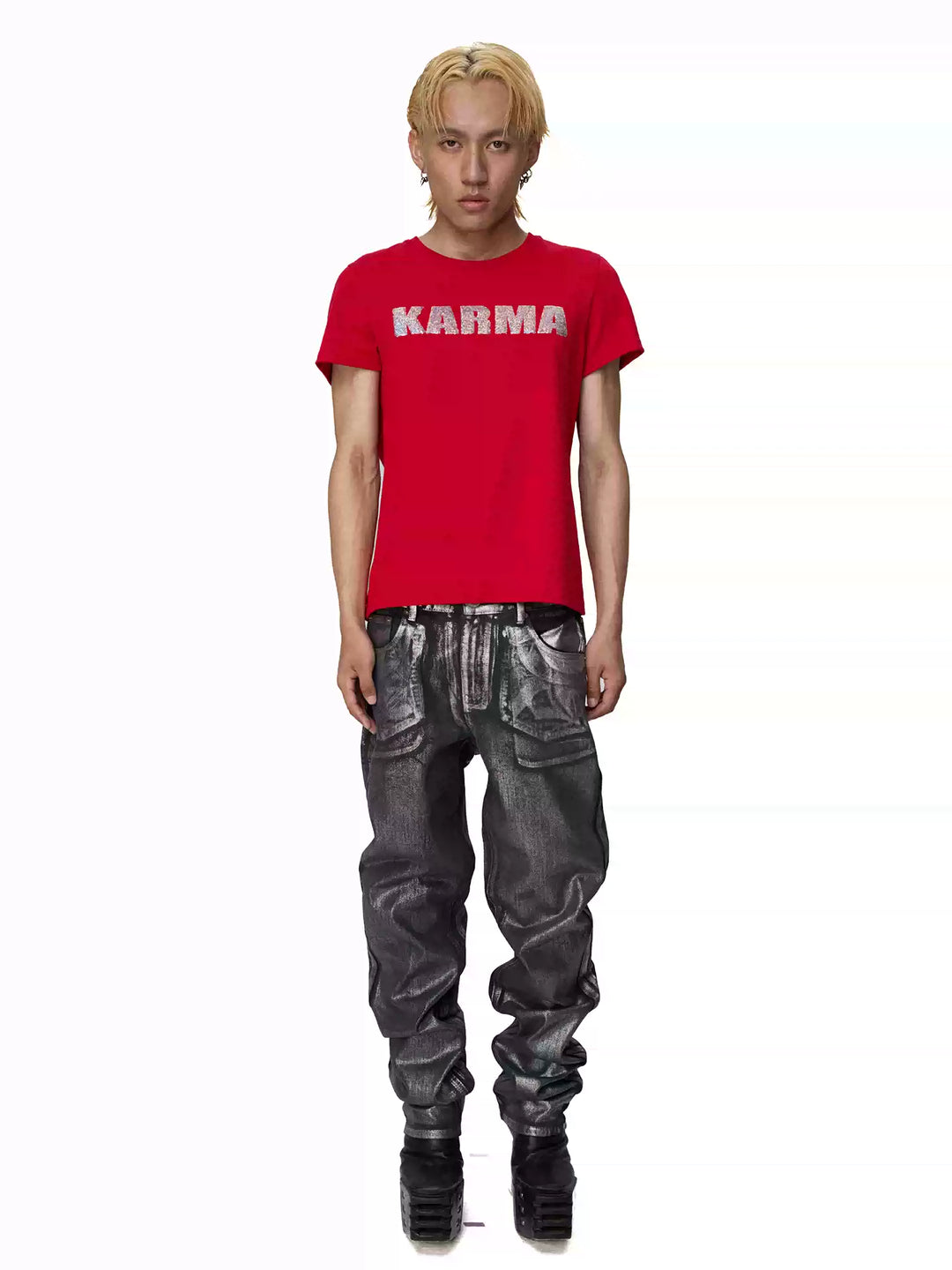 KARMANISTIC Waxed Silver Jeans | Face 3 Face