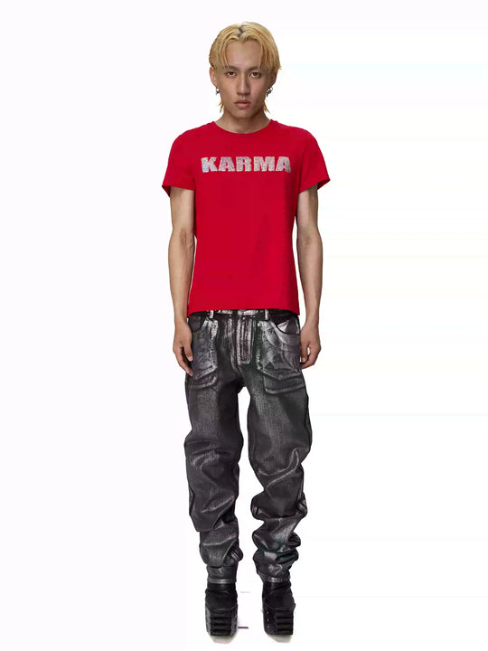 KARMANISTIC Glitter Sequin Logo Tee | Face 3 Face