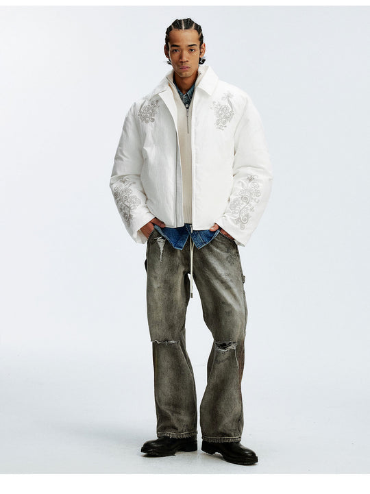 MEDM Floral Embroidered Puffer Jacket | Face 3 Face