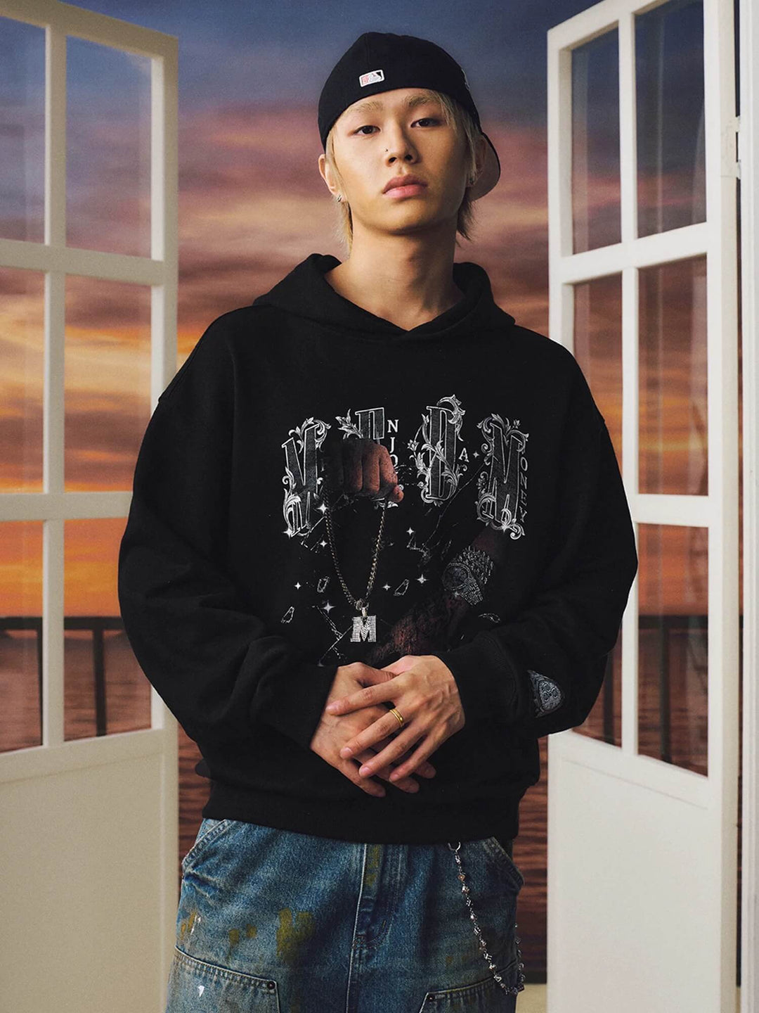 MEDM Jewelry Graphic Print Hoodie | Face 3 Face