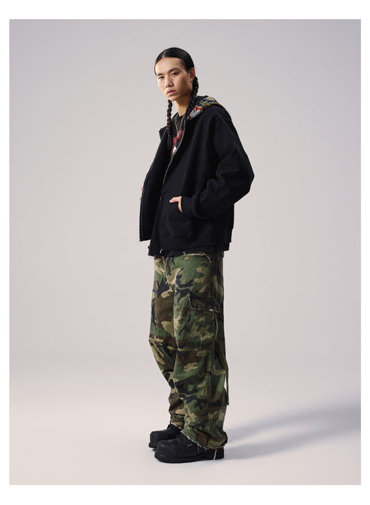 Remedy Badge Print Hood Zip Up Hoodie | Face 3 Face