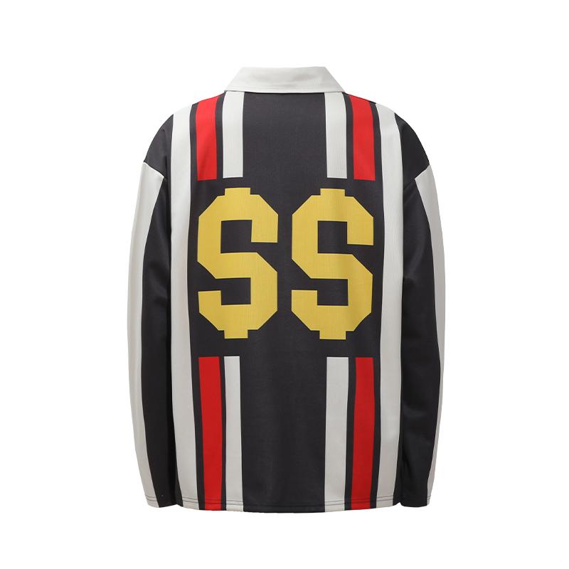 UNTILWERICH Contrast Stitch Long Sleeve Polo Jersey | Face 3 Face