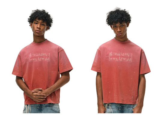 ANTIDOTE Gradient Phonogram Letter Print Ink Splash Tee | Face 3 Face