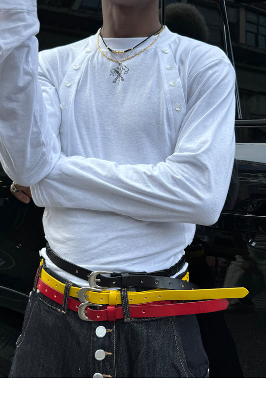 STEEPC Leather Braided Metal Buckle Belt | Face 3 Face