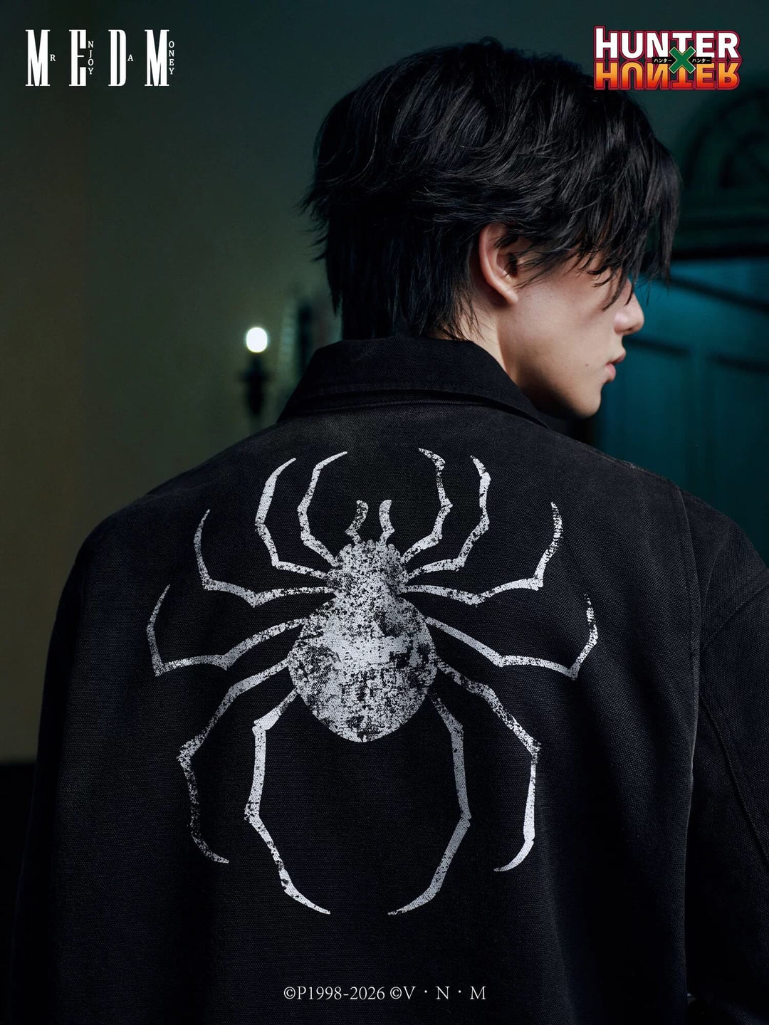 MEDM × HUNTER×HUNTER Logo Embroidered Washed Distressed Detroit Jacket