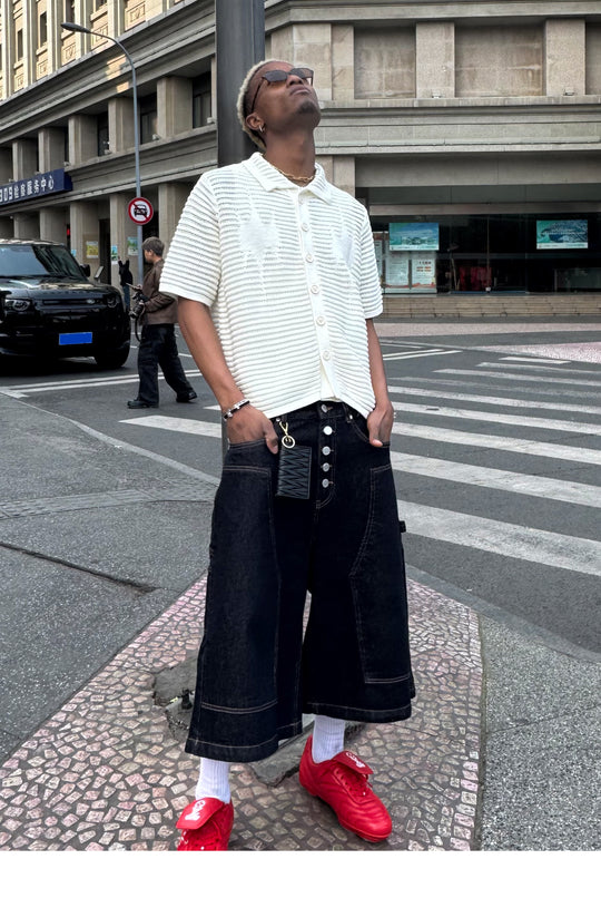 STEEPC Jacquard Short Sleeve Knit Shirt | Face 3 Face