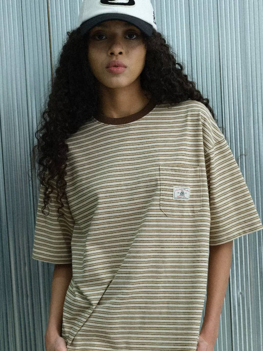 S45 Soft Striped Pocket Short Sleeve Tee | Face 3 Face