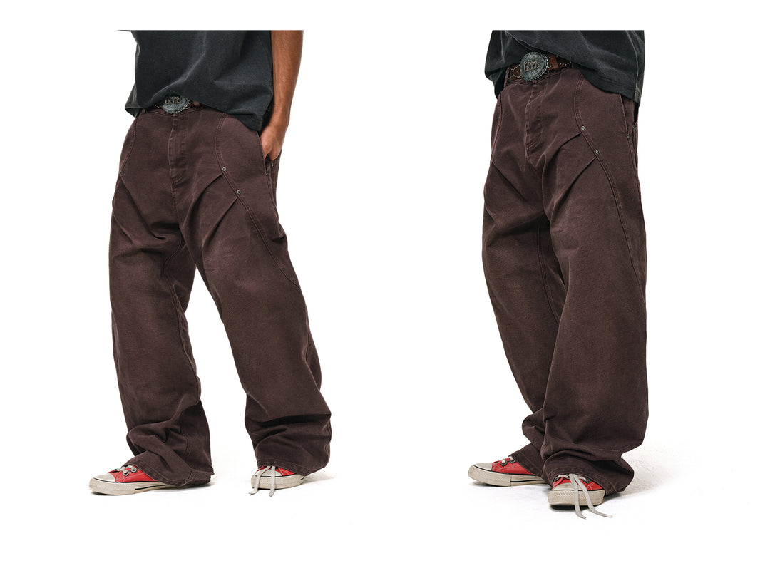 ANTIDOTE 3D Pleated Washed Work Pants | Face 3 Face