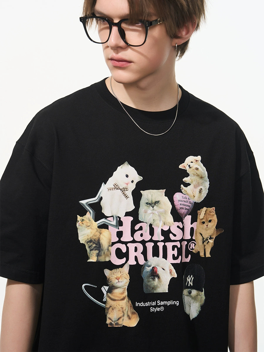 Harsh and Cruel Cats Logo Printed Tee