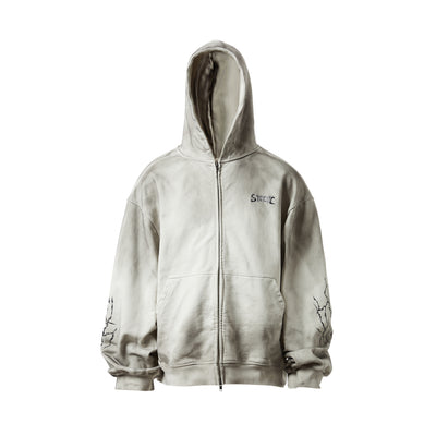 STEEPC Blade Drop Shoulder Dirty Zip Hoodie | Face 3 Face