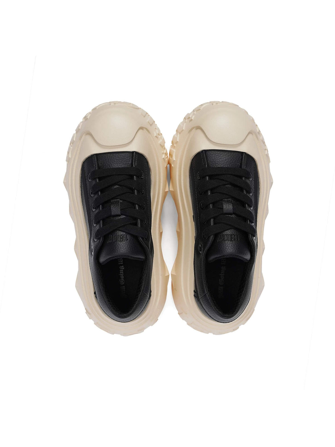 1807 INF-008 Gothic Lace Up PU Leather Chunky Sneakers