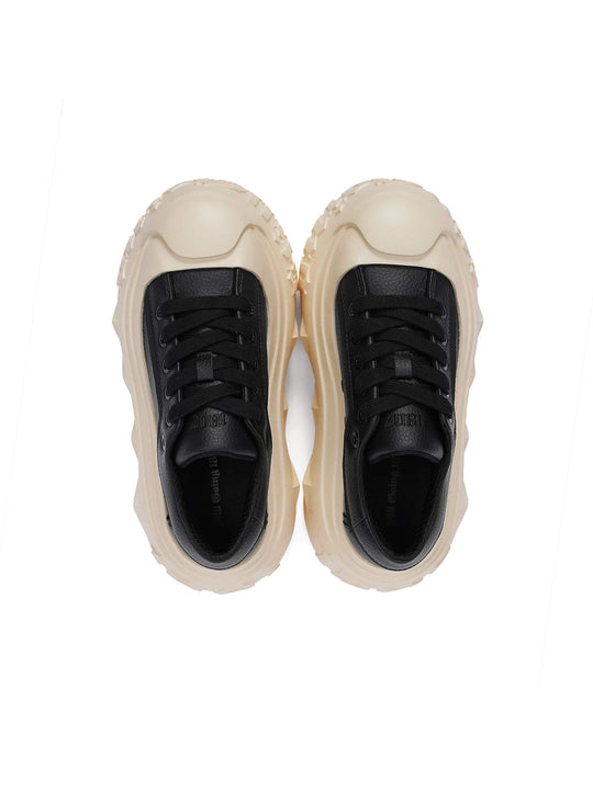 1807 INF-008 Gothic Lace Up PU Leather Chunky Sneakers