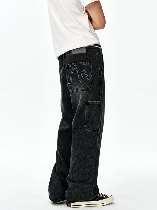 MEDM Washed M Buckle Utility Jeans | Face 3 Face