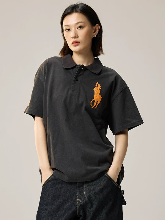 Remedy Cocktail Glass Girl Embroidery Polo Shirt | Face 3 Face