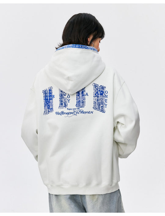 MEDM Ethnic Paisley Patch Embroidered Hoodie | Face 3 Face