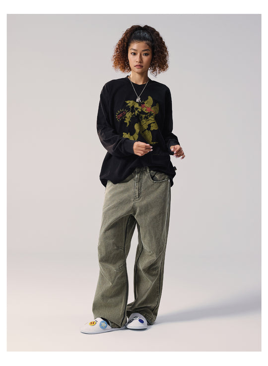 Remedy Washed Star Studs Work Jeans | Face 3 Face