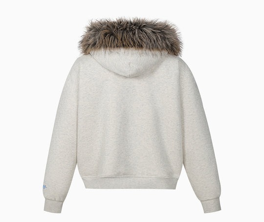 MEDM Faux Fur Lined Hooded Fur Zip Up Jacket | Face 3 Face