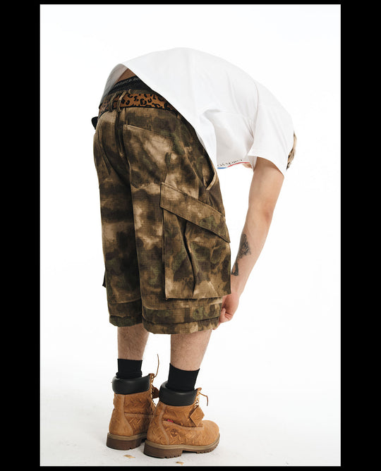 NOVACAM Camouflage Multi-Pocket Baggy Cargo Shorts | Face 3 Face
