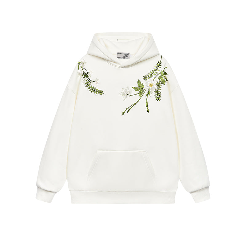 Harsh and Cruel Floral Garland Embroidered Text HACR Hoodie | Face 3 Face