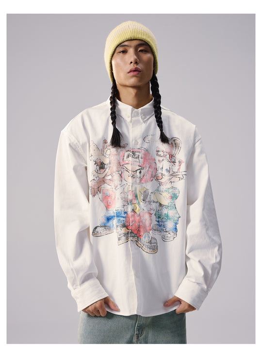 Remedy Cartoon Print Long Sleeve Shirt | Face 3 Face