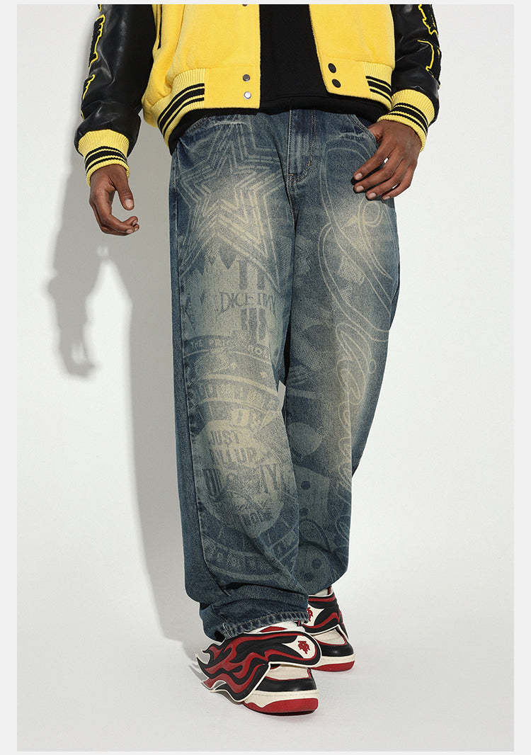 DICETINY Dice Empire Burnt Washed Jeans | Face 3 Face