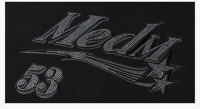 MEDM Rhinestone Star Logo Embroidered Hoodie | Face 3 Face