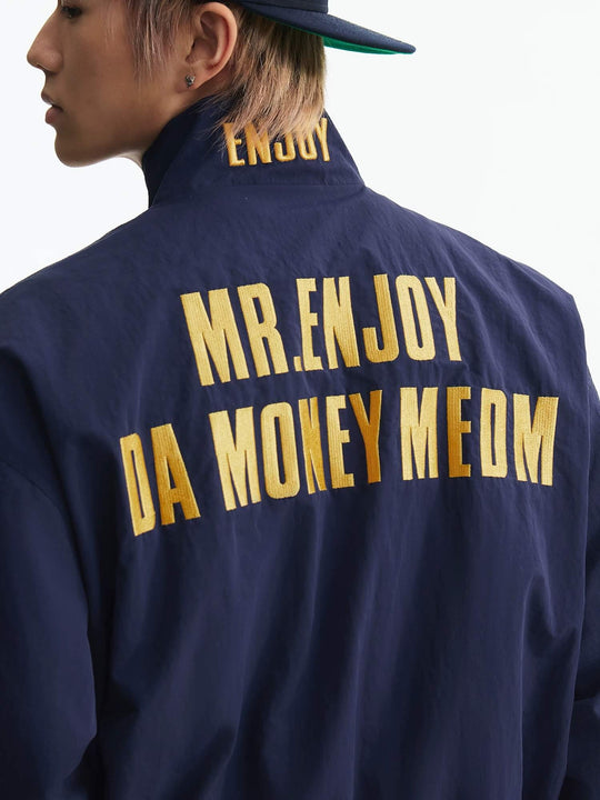 MEDM Logo Embroidered Double Zip Track Jacket | Face 3 Face