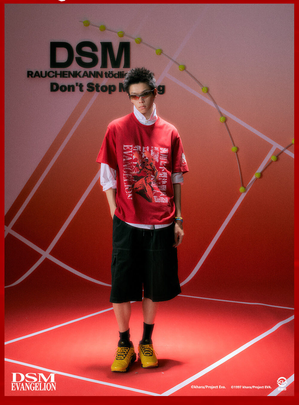 DSM x EVA Unit Graphic Print Washed Short Sleeve Tee