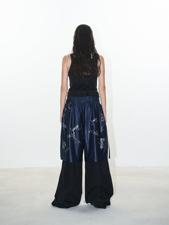 BLIND NO PLAN Graffiti Print Sport Double-layer Pants | Face 3 Face