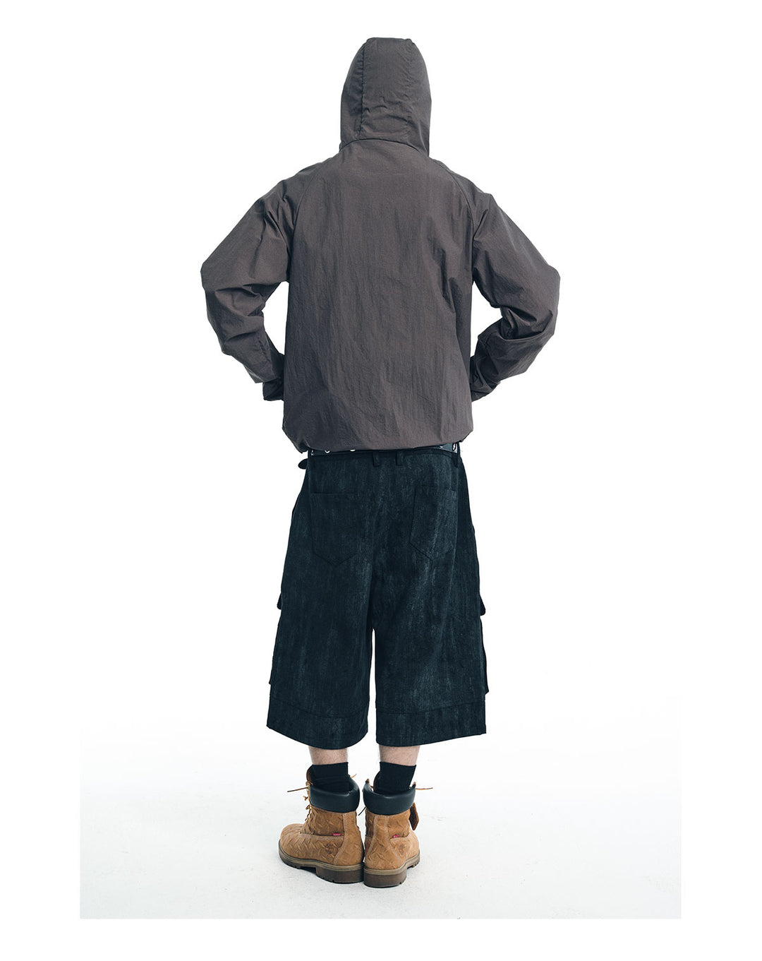 NOVACAM Wrinkled Nylon Mesh-Paneled Hooded Track Jacket | Face 3 Face