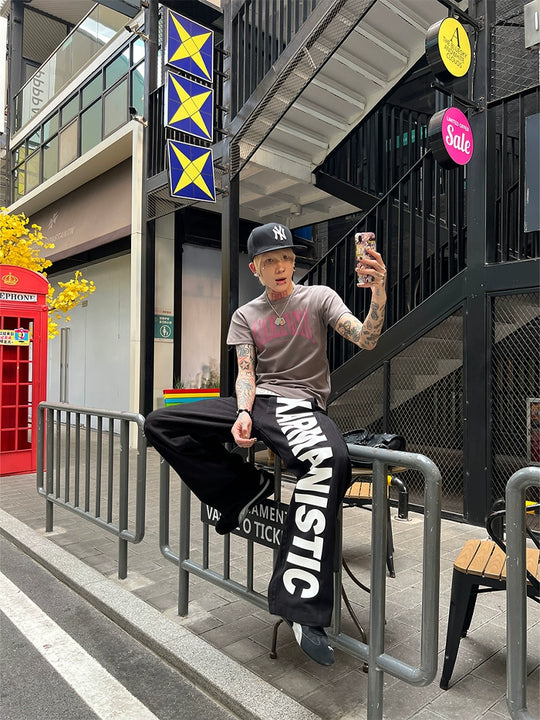 KARMANISTIC Letter Logo Print Slim Tee | Face 3 Face