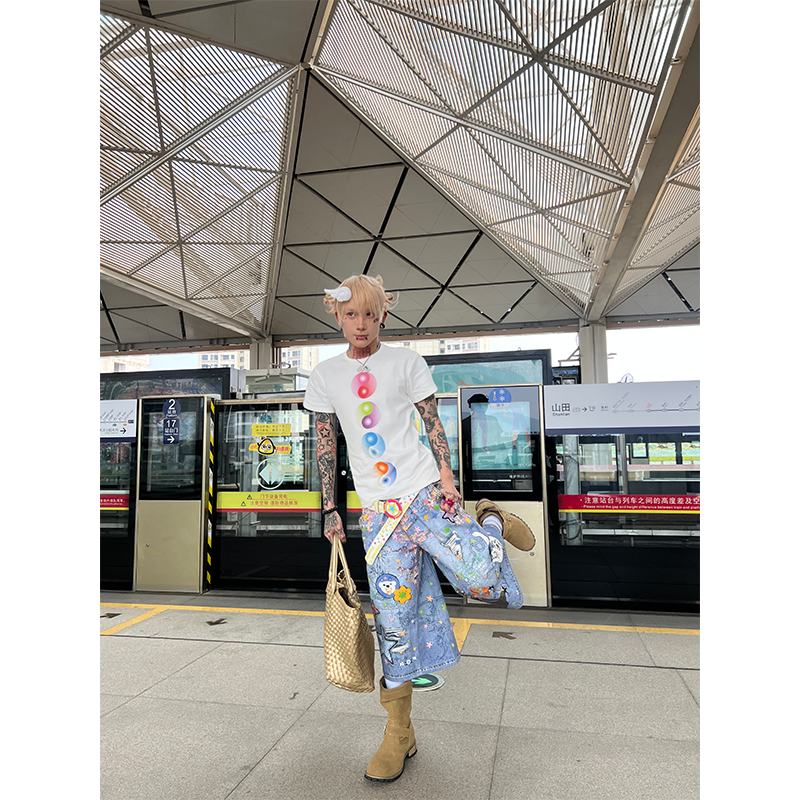 KARMANISTIC Multi Color Yin Yang Print Tee | Face 3 Face