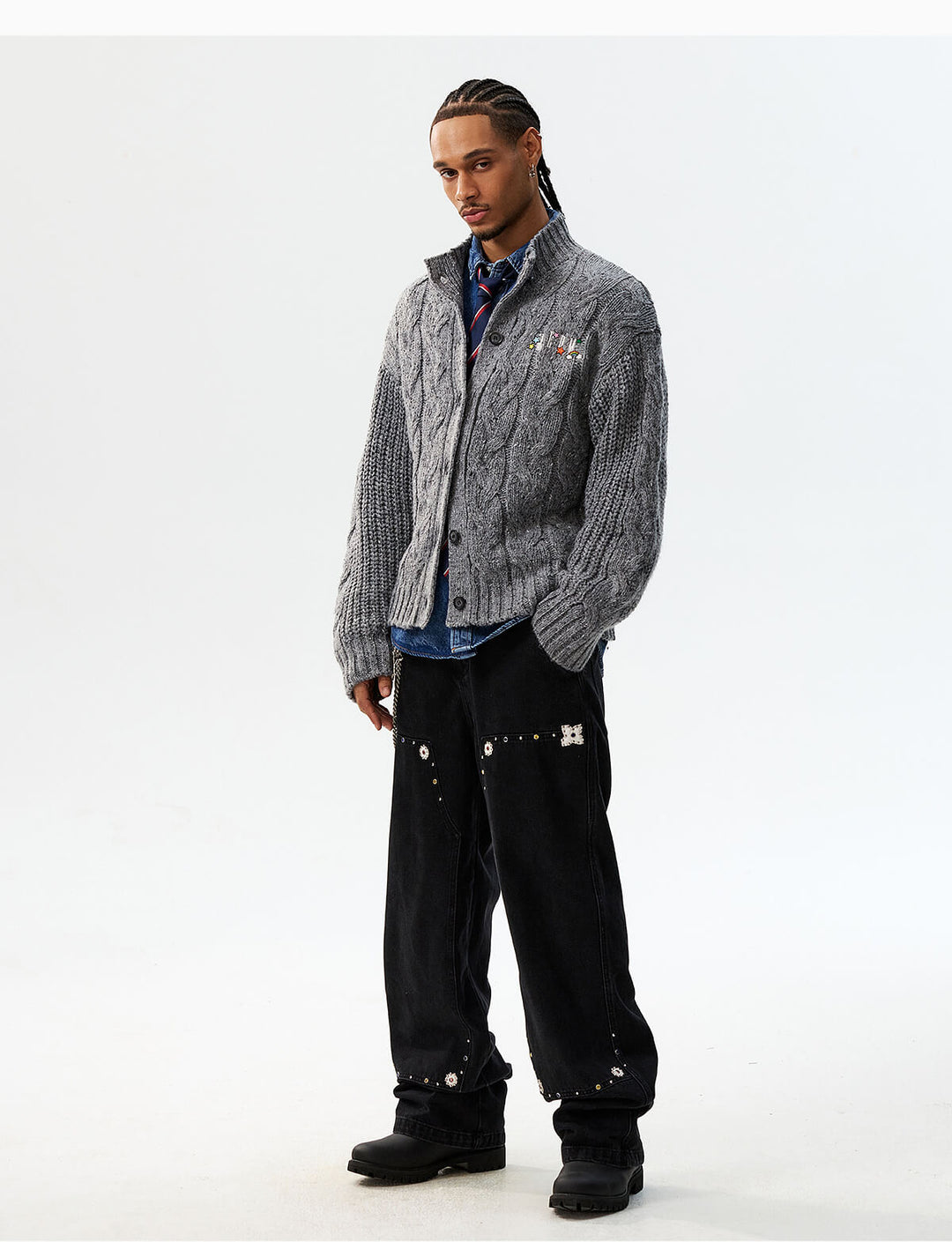 MEDM Speckled Cable Knit Cardigan | Face 3 Face