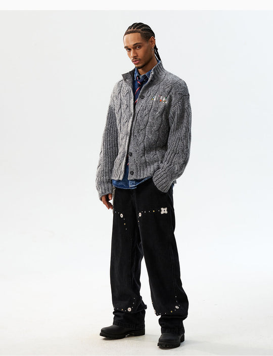 MEDM Speckled Cable Knit Cardigan | Face 3 Face