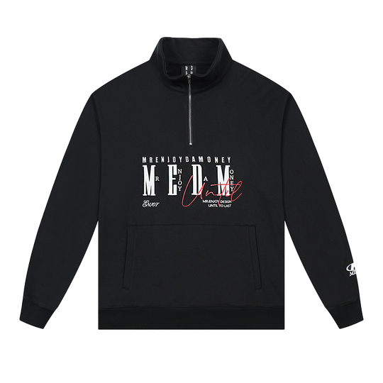 MEDM Half-Zip Logo Embroidered Sweatshirt | Face 3 Face