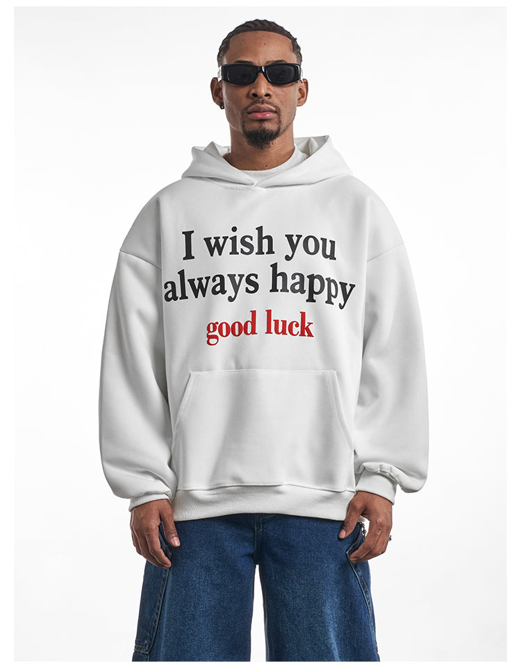 F3F Select Good Luck Printed Letter Hoodie | Face 3 Face