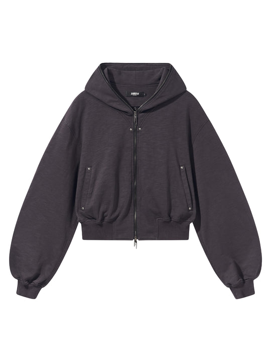 BLIND NO PLAN Logo Studded Embellished Zip-Up Hoodie | Face 3 Face