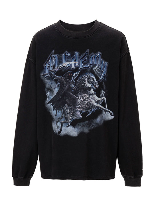 F2CE Washed Dark Print Long Sleeve Tee | Face 3 Face