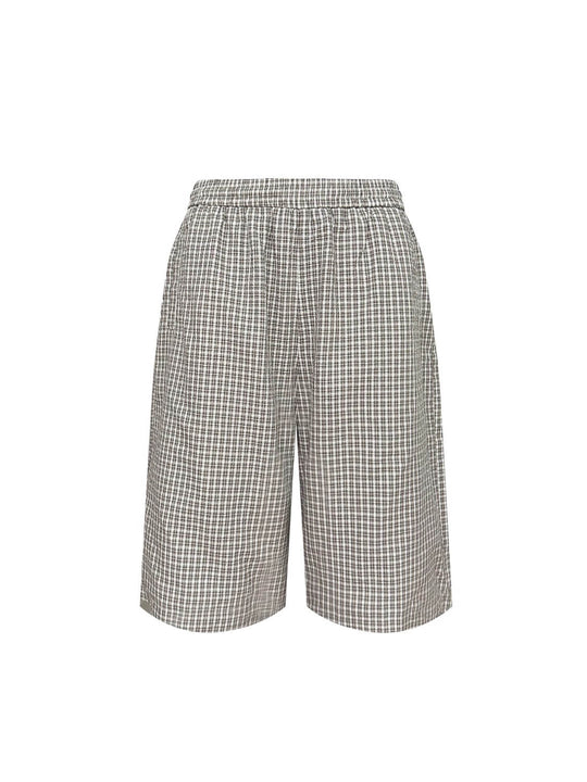 S45 Checkered Seersucker Baggy Shorts