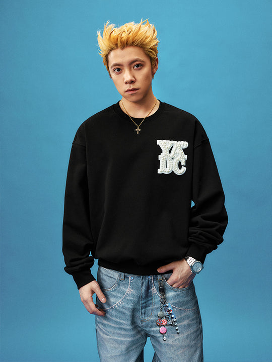 YADcrew Pearl Leather Logo Sweatshirt | Face 3 Face