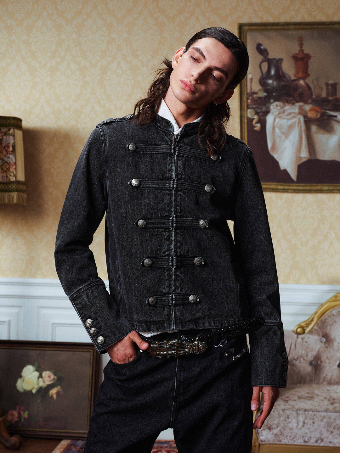 YADcrew Napoleon Washed Denim Jacket | Face 3 Face