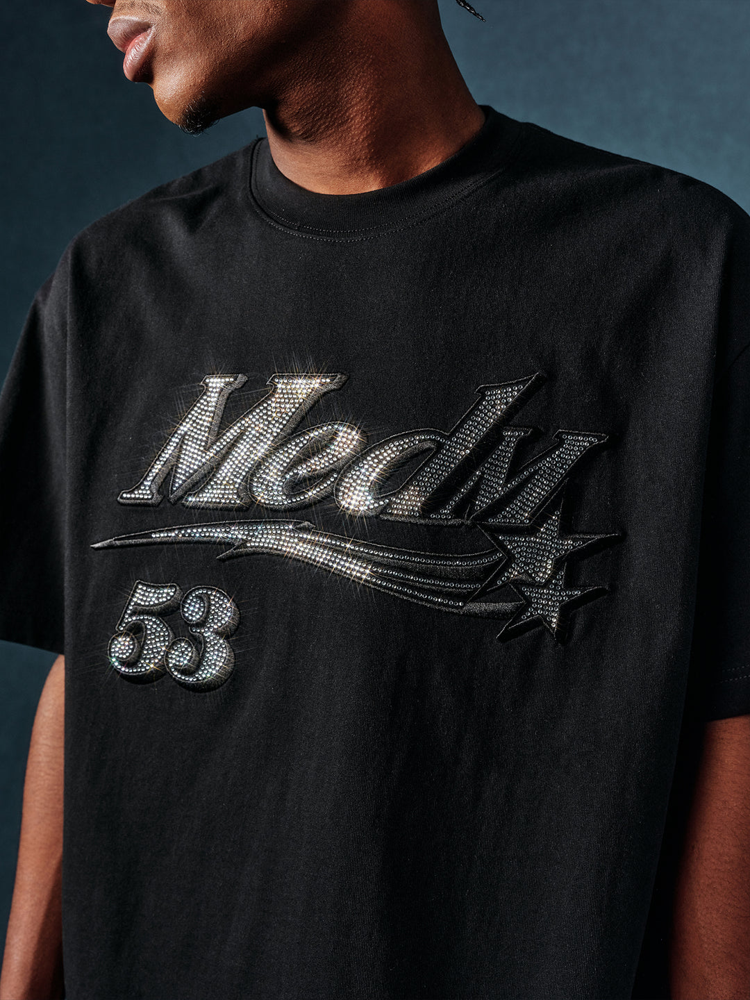 MEDM Rhinestone Star Logo Graphic Tee | Face 3 Face