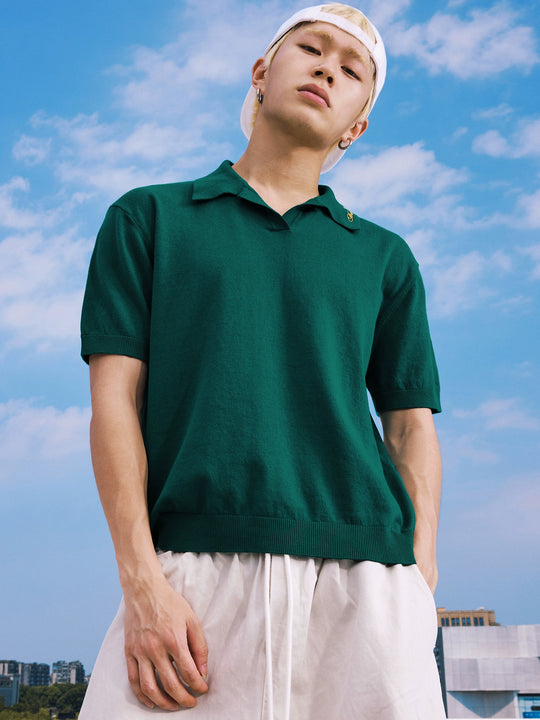 MEDM Handwriting Embroidery Knit Polo | Face 3 Face