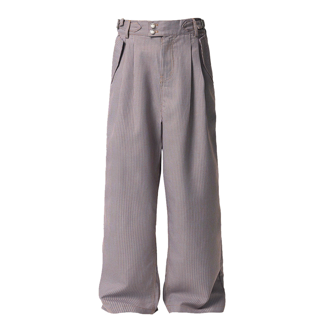 STEEPC Houndstooth Tucked Baggy Suit Pants | Face 3 Face