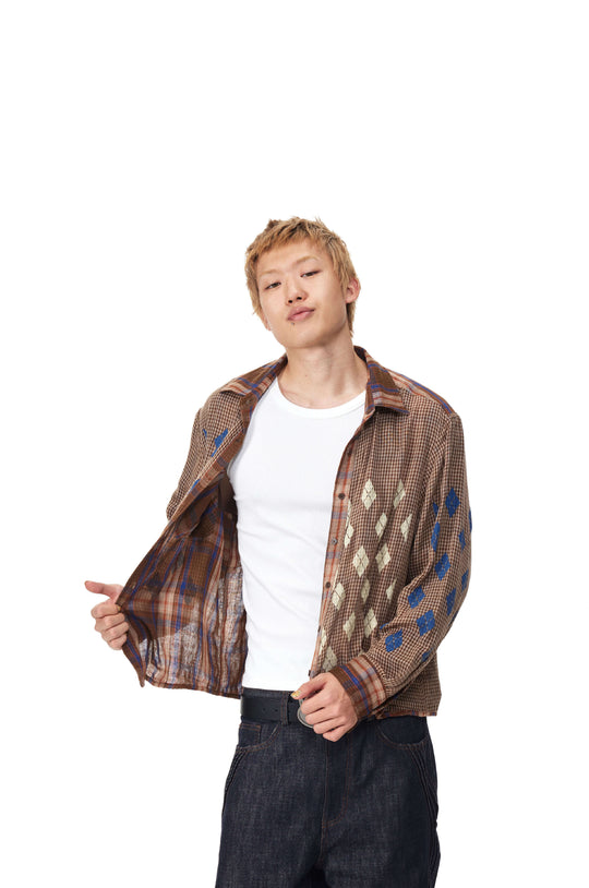 EVILKNIGHT(EK) Reversible Checkered Long Sleeve Shirt | Face 3 Face